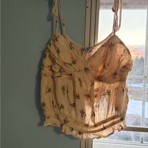 American Eagle Outfitters Cream Floral Camisole